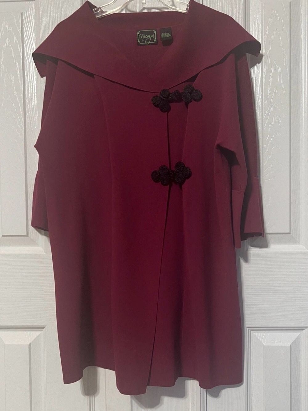 Nicaya Magenta Purplish Red Color Sweater 3/4 Sleeve Cardigan Large